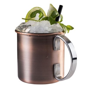 Иноксова чаша за коктейли с дръжка, ф9см, h9см, 450мл, copper, „MOSCOW MULE“ – APS