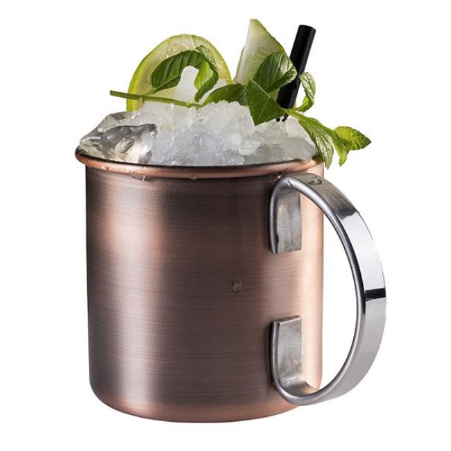 Иноксова чаша за коктейли с дръжка, ф9см, h9см, 450мл, copper, „MOSCOW MULE“ – APS