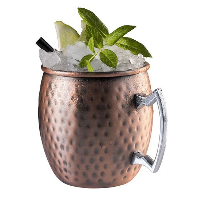Иноксова чаша Mug с медно покритие ф9см h10см 500мл MOSCOW MULE - APS