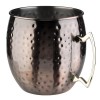Иноксова релефна шампаниера с дръжка, кръгла, ф20см, h21см, 5л, copper, „MOSCOW MULE“ – APS