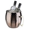 Иноксова релефна шампаниера с дръжка, кръгла, ф20см, h21см, 5л, copper, „MOSCOW MULE“ – APS