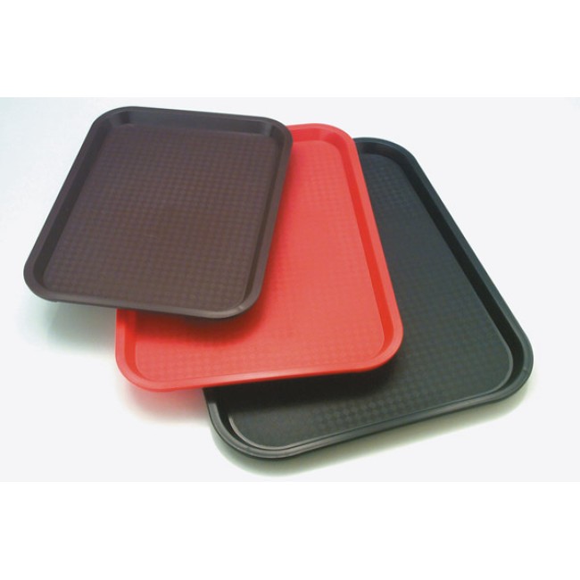 Полипропиленова табла за сервиране, 35x27хh2см, правоъгълна, черна, стакабъл, FAST FOOD – APS