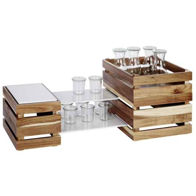 Дървена касетка, правоъгълна, GN 1/4, 29x18,5xh10,5см, натурал, стакабъл, SUPERBOX – APS