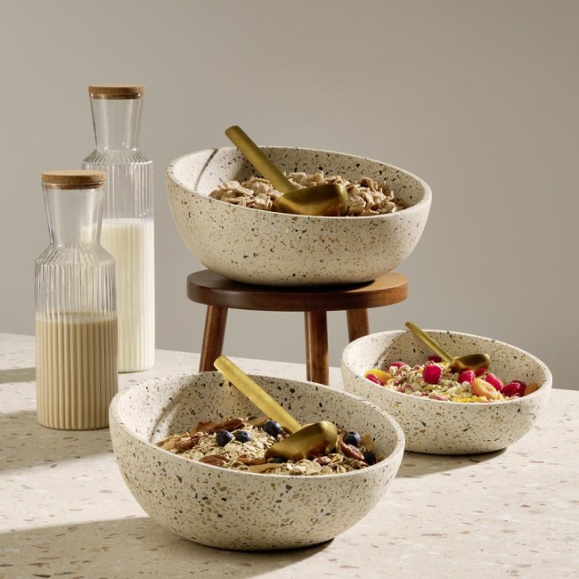 Купа скосена, бетон, ф29,5см, h8,5 / 14,5см, 2,5л, стакабъл, TERRAZZO – APS