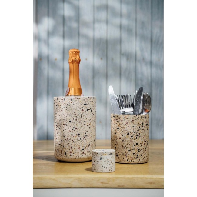 Поставка за прибори, бетон, кръгла, ф11см, h13,5см, TERRAZZO – APS