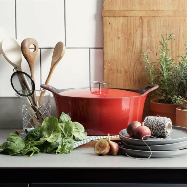 Чугунена тенджера с емайлирано покритие червена ф25см  3,4л - Cuisinox