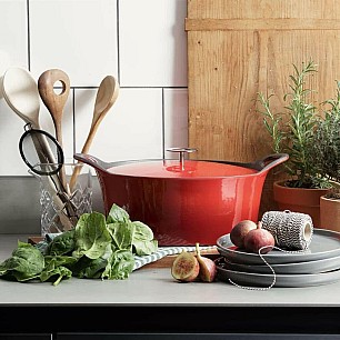 Чугунена овална тенджера с емайлирано покритие  червена 30см 3,9л - Cuisinox