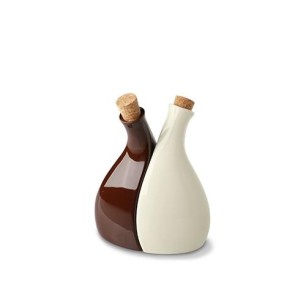 Порцеланов съд за оцет/олио 14,6см 180мл с коркова тапа LE CHOCO BRUN - Suisse Langenthal