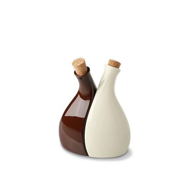 Порцеланов съд за оцет/олио 14,6см 180мл с коркова тапа LE CHOCO BRUN - Suisse Langenthal