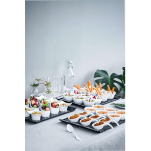 Меламинов поднос / табла за 12 купички, 42x28,5см, h2,5см, черен, стакабъл, DEGUSTARE – Lacor