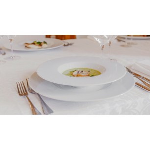 Порцеланова чиния с борд  плитка ф33см h2,9см ESSKLASSE - Lilien