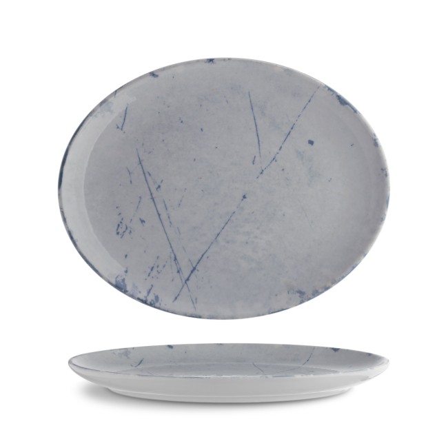 Порцеланово овално плато, 32см, Stone blue - G.Benedikt