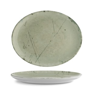 Порцеланово овално плато, 32см, Stone green - G.Benedikt