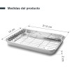 Иноксова тава с решетка, правоъгълна, 21,5x15xh2см, ESSENTIAL – Lacor