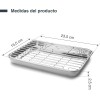 Иноксова тава с решетка, правоъгълна, 23,5x15,5xh2,5см, ESSENTIAL – Lacor