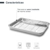Иноксова тава с решетка, правоъгълна, 23,5x15,5xh2,5см, ESSENTIAL – Lacor