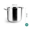 Иноксова тенджера без капак, ф20см, h20см, 6,2л, Gastro – Garinox