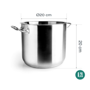 Иноксова тенджера без капак, ф20см, h20см, 6,2л, Gastro – Garinox