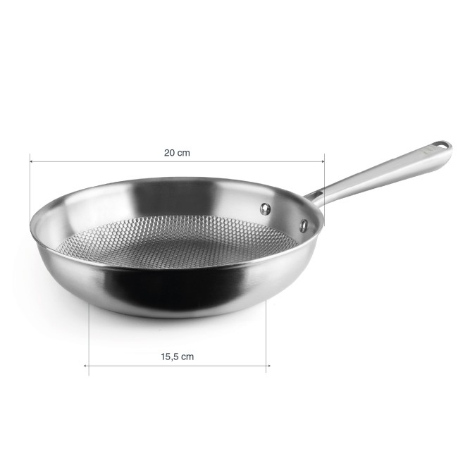 Титаниев тиган, трислоен, незалепващ, ф20-15,5см, h5,5см, 2,3мм, TitanGrill – Lacor