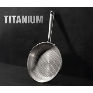 Титаниев тиган, трислоен, незалепващ, ф24-18,5см, h6см, 2,3мм, TitanGrill – Lacor