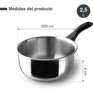 Иноксова касерола, ф20см, h8см, 2,5л, GARINOX - Lacor