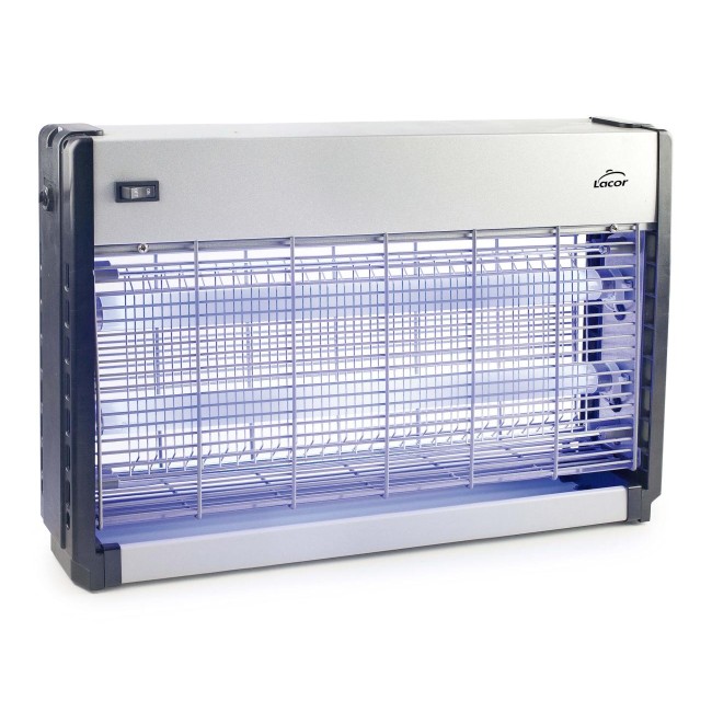 Електрическа инсектицидна лампа, 220-240V, 50/60Hz, 2x15W UV-A LED, 100м2, 2000V, 49,5x9x31см, 3,15кг, CAPTER - Lacor