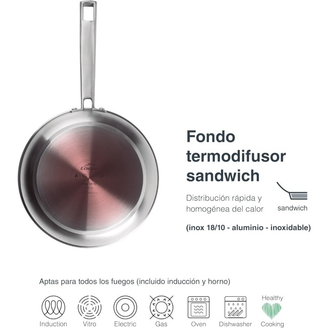 Иноксов тиган, ф30-22см, h6,5см, FOODIE - Lacor