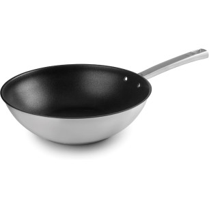 Иноксов уок тиган с незалепващо покритие, 18/10, ф28/15,6см, h8см, FOODIE - Lacor