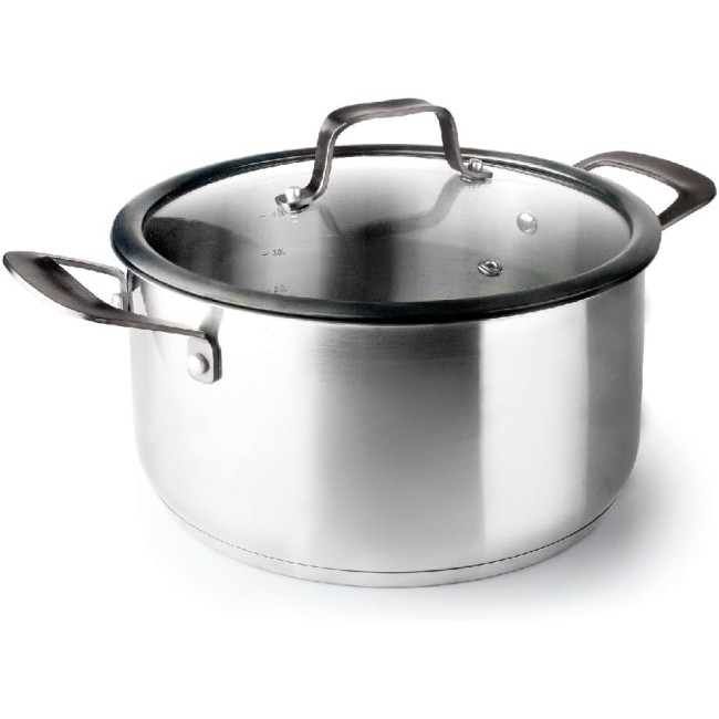 Иноксова тенджера със стъклен капак, ф24см, h12см, 5,2л, ORIGIN - Lacor
