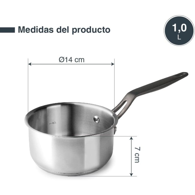Иноксова касерола, ф14см, h7см, 1л, ORIGIN - Lacor