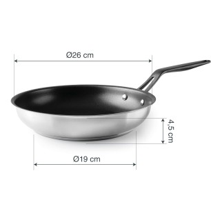 Иноксов тиган с незалепващо покритие, ф26-19см, h4,5см, ORIGIN - Lacor