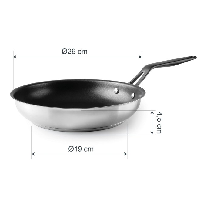 Иноксов тиган с незалепващо покритие, ф26-19см, h4,5см, ORIGIN - Lacor