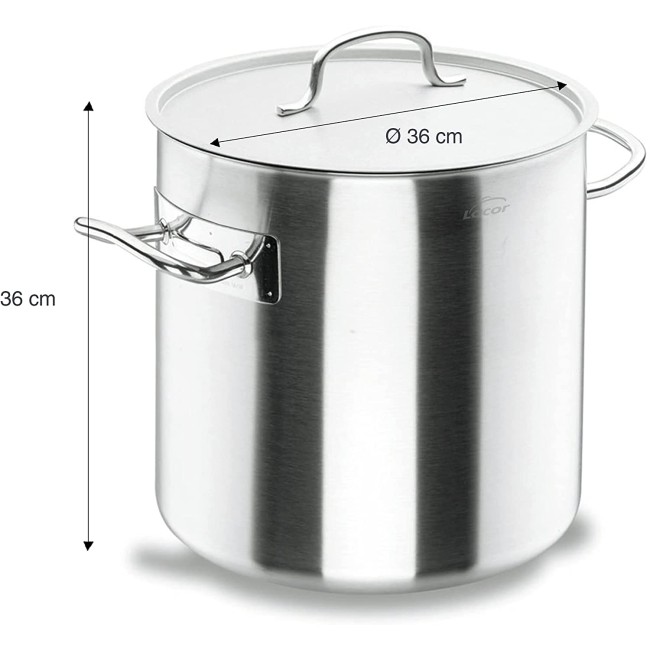Иноксова дълбока тенджера   Chef-Classic ф36см  h36см 36.60л  - Lacor