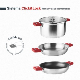 Отстраняваща се бакелитна дръжка за тенджера/тава, червена, COMBI – Lacor