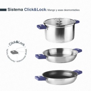 Отстраняваща се бакелитна дръжка за тенджера/тава, синя, COMBI – Lacor