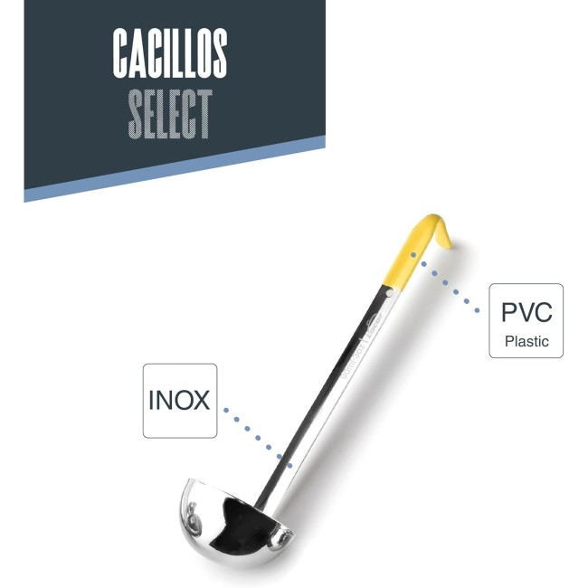 Иноксов черпак с жълта PVC дръжка, ф7см, h27см, 89мл, SELECT – Lacor