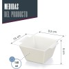 Комплект от 6 пластмасови квадратни купички, 9,5x7,5см, h5см, 140мл, бели, стакабъл, DEGUSTARE – Lacor