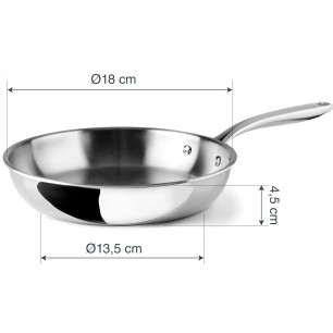 Иноксов тиган, 18/10, ф18-13,5см, h4,5см, 2,5мм, TriChef – Lacor