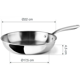 Иноксов тиган, 18/10, ф22-17,5см, h4,5см, 2,5мм, TriChef – Lacor