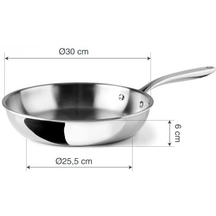 Иноксов тиган, 18/10, ф30-25,5см, h6см, 2,5мм, TriChef – Lacor