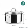 Иноксова тенджера със стъклен капак, 18/10, ф20см, h10см, 2,5мм, 3л, TriChef – Lacor