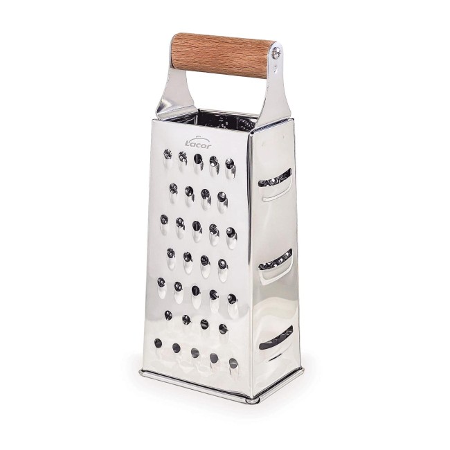 Иноксово 4-странно ренде с дървена дръжка, 9x6,5xh22см, WOOD - Lacor