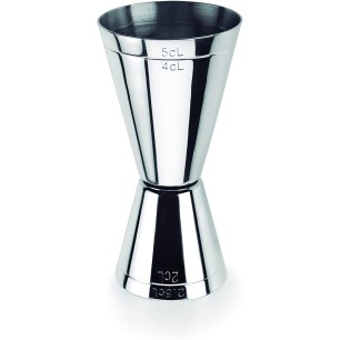 Иноксова двустранна мярка за алкохол (джигър), h9.7см, 20-25/40-50мл - Lacor