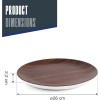 Меламинова чиния, кръгла, ф26см, h2,2см, дървесно/бяло, стакабъл, WOOD – Lacor