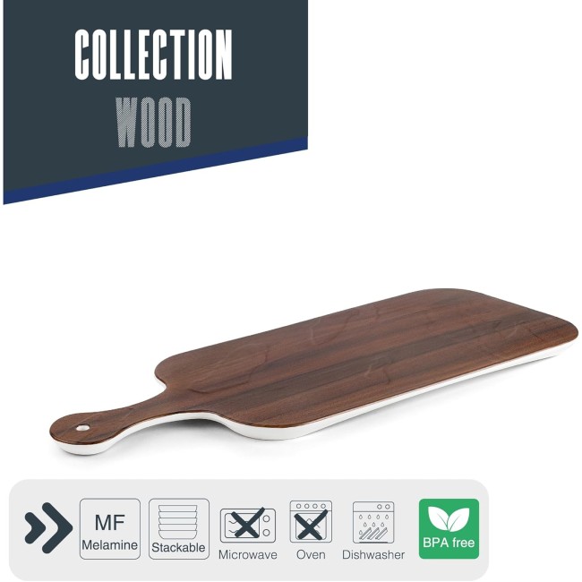 Меламиново плато, 45x17,5xh1,5см, дървесно/бяло, стакабъл, WOOD – Lacor