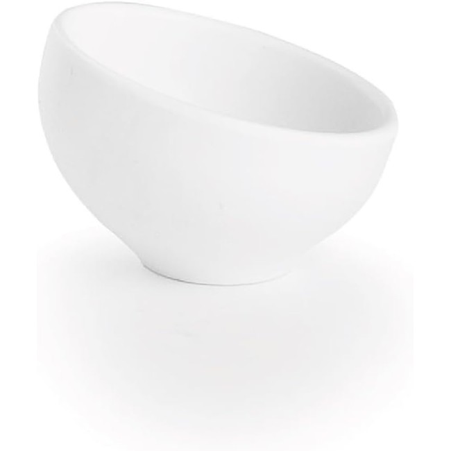 Меламинова купа, скосена, кръгла, ф8см, h5см, бяла, стакабъл, WHITE AND BLACK – Lacor