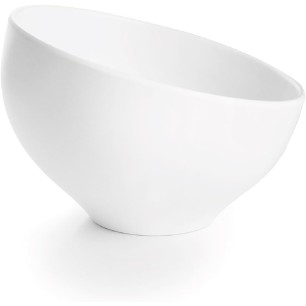 Меламинова купа, скосена, кръгла, ф16см, h9,5см, бяла, стакабъл, WHITE AND BLACK – Lacor