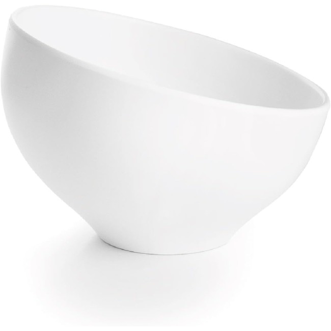 Меламинова купа, скосена, кръгла, ф16см, h9,5см, бяла, стакабъл, WHITE AND BLACK – Lacor