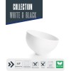 Меламинова купа, скосена, кръгла, ф16см, h9,5см, бяла, стакабъл, WHITE AND BLACK – Lacor