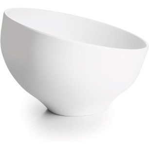 Меламинова купа, скосена, кръгла, ф19см, h11,5см, бяла, стакабъл, WHITE AND BLACK – Lacor